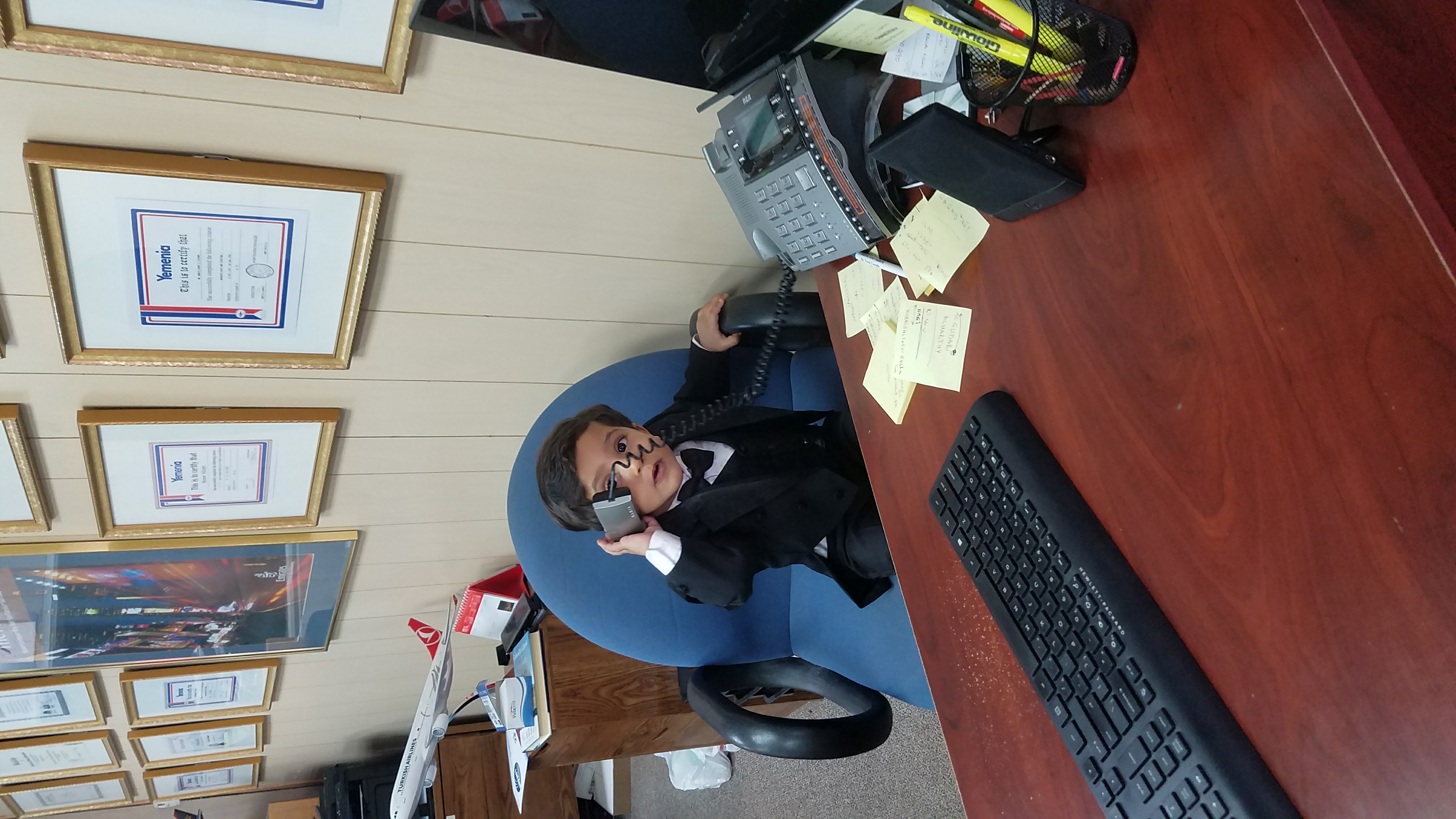 Office owner at work